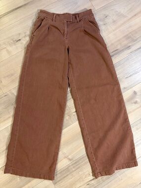 American Eagle Outfitters Wide-Leg Trouser Pants - Rust